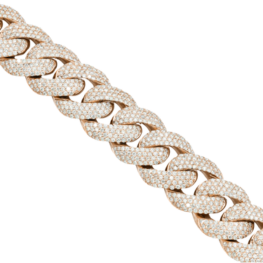 10k Rose Gold Solid 21mm Diamond Pave Cuban 79 ctw